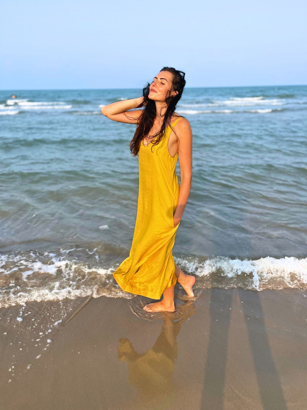 Linen Maxi Dress with Pockets