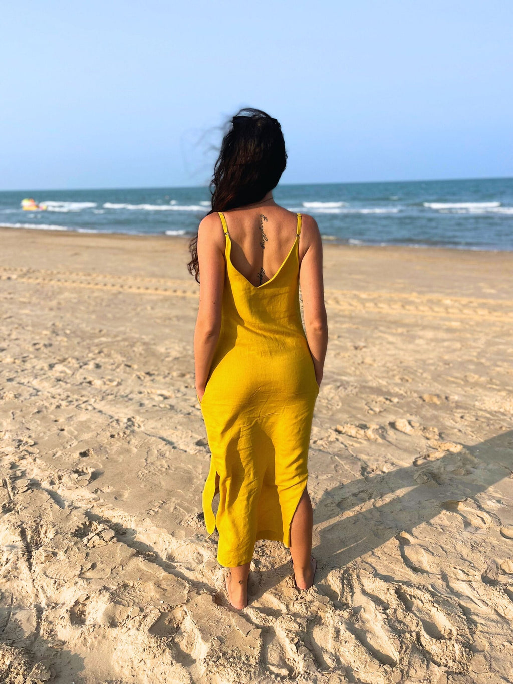 Linen Maxi Dress with Pockets