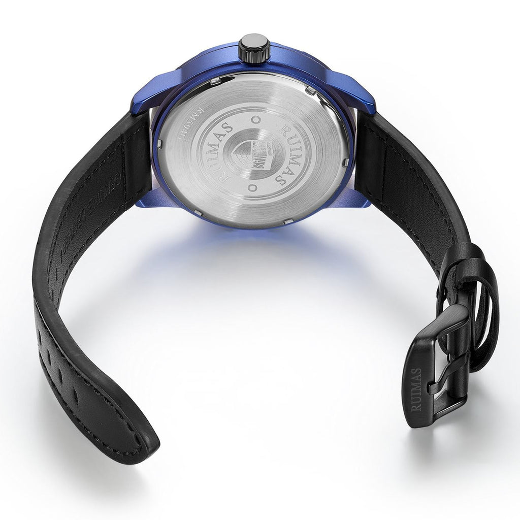 RUIMAS Men Wristwatch Luxury Leather Sports Military Wrist Watches Waterproof Large Dial Casual Quartz Clock Relogio Masculino 594