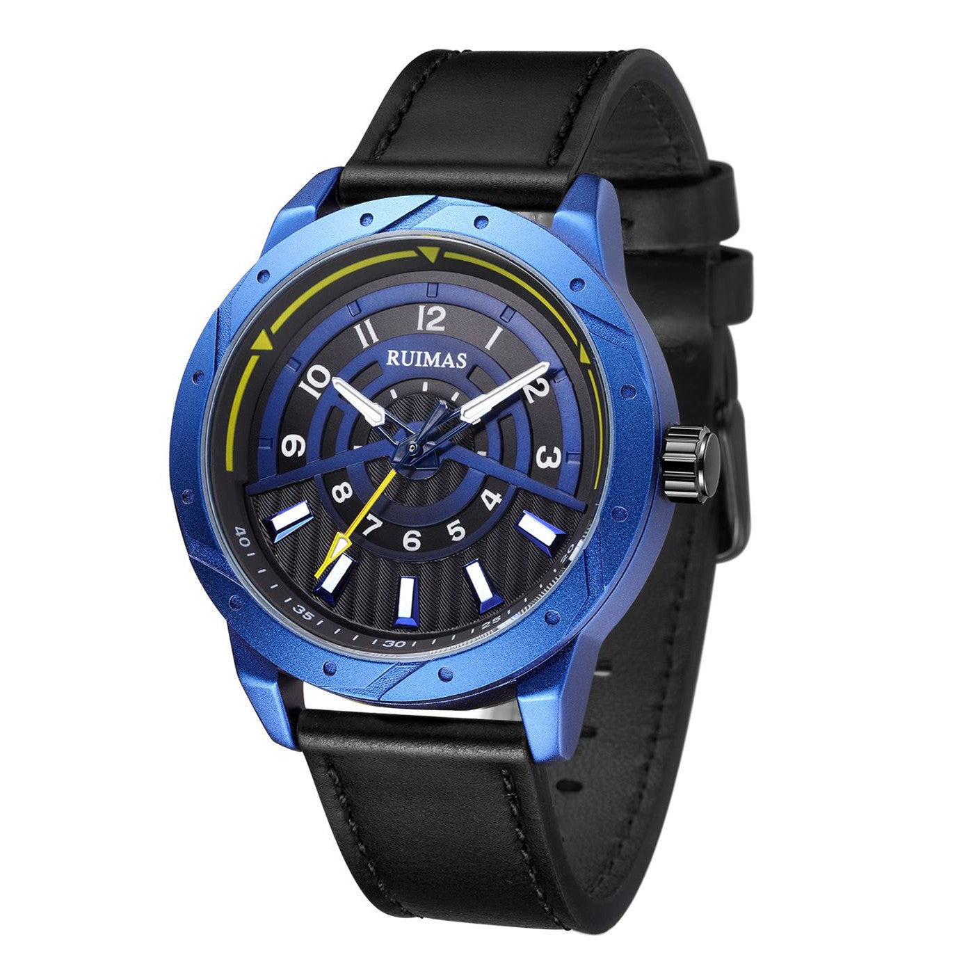 RUIMAS Men Wristwatch Luxury Leather Sports Military Wrist Watches Waterproof Large Dial Casual Quartz Clock Relogio Masculino 594