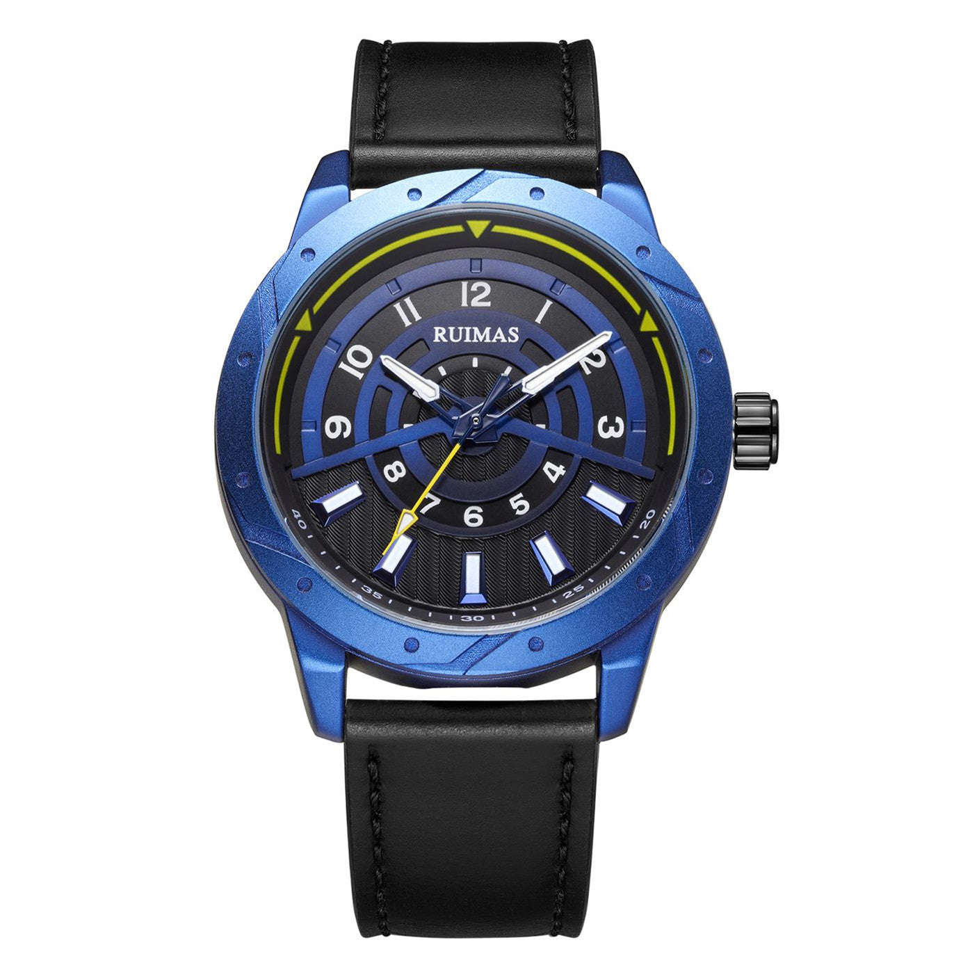 RUIMAS Men Wristwatch Luxury Leather Sports Military Wrist Watches Waterproof Large Dial Casual Quartz Clock Relogio Masculino 594