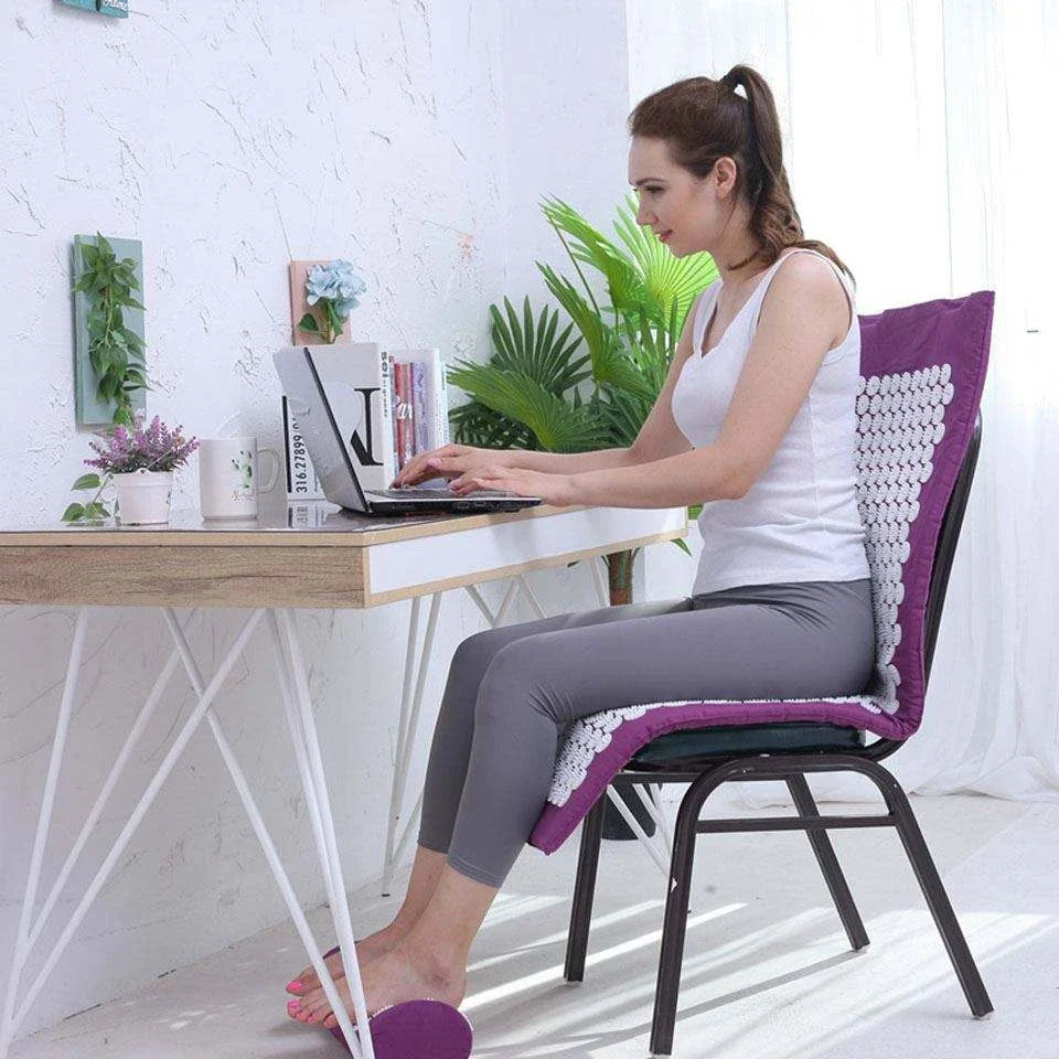 NNETM Acupressure Massage Mat & Neck Pillow Set (Purple)-1